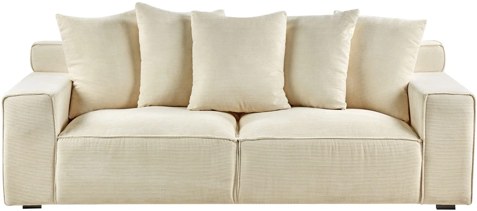 Beliani 3 vietų sofa VISKAN Velvetinis šviesiai smėlio spalvos