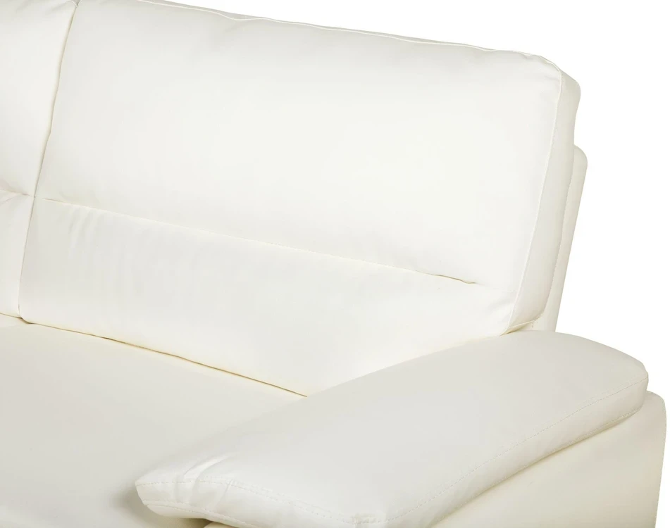 Beliani 3 vietų sofa VOGAR iš dirbtinės odos, kreminės spalvos