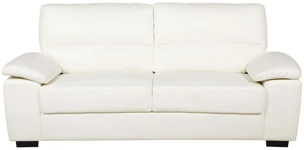 Beliani 3 vietų sofa VOGAR iš dirbtinės odos, kreminės spalvos