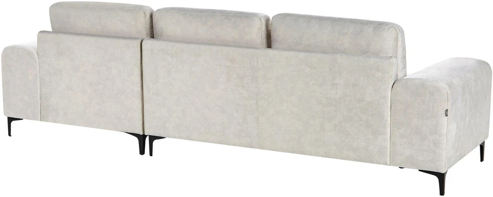 Beliani 4 asmenų kampinė sofa KIRUNA, veliūras, šviesiai smėlio spalvos, kairinė