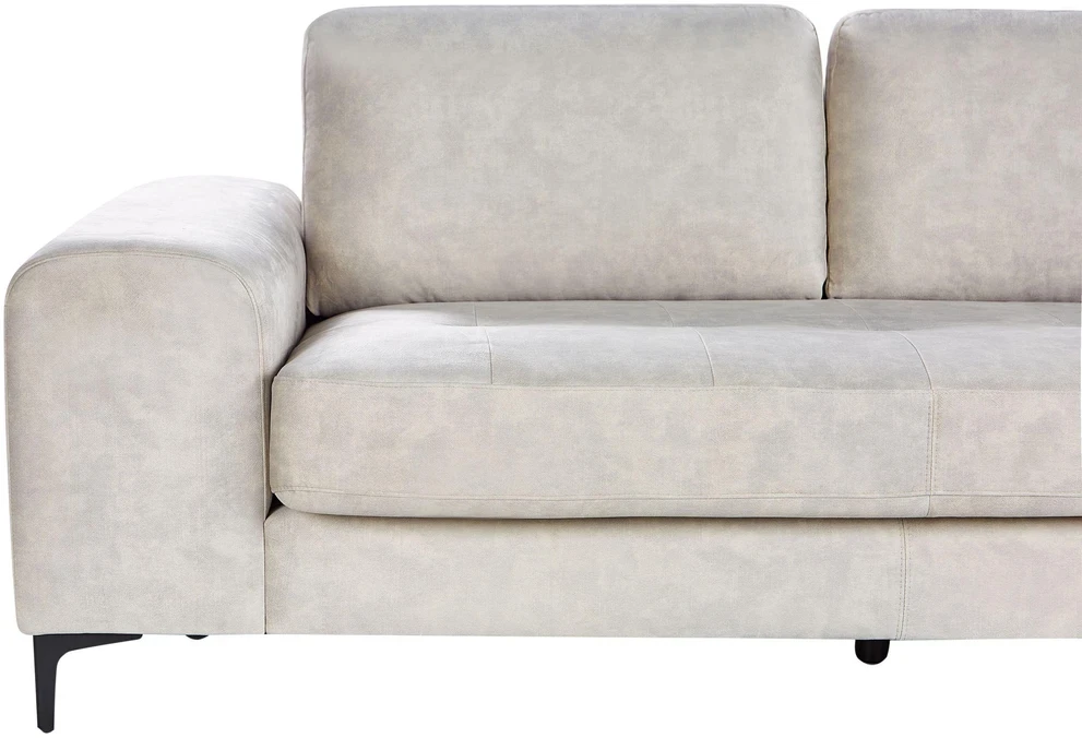 Beliani 4 asmenų kampinė sofa KIRUNA, veliūras, šviesiai smėlio spalvos, kairinė