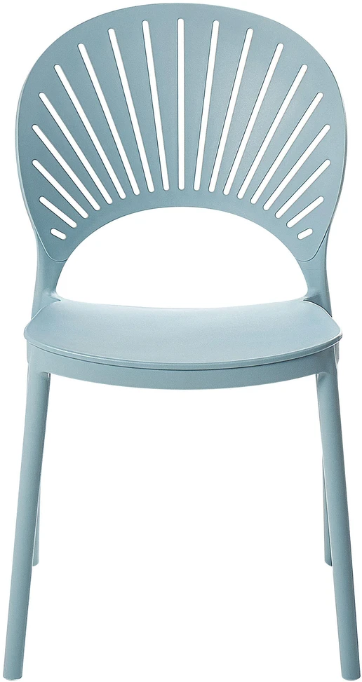 Beliani 4 mėlynų sodo kėdžių komplektas OSTIA