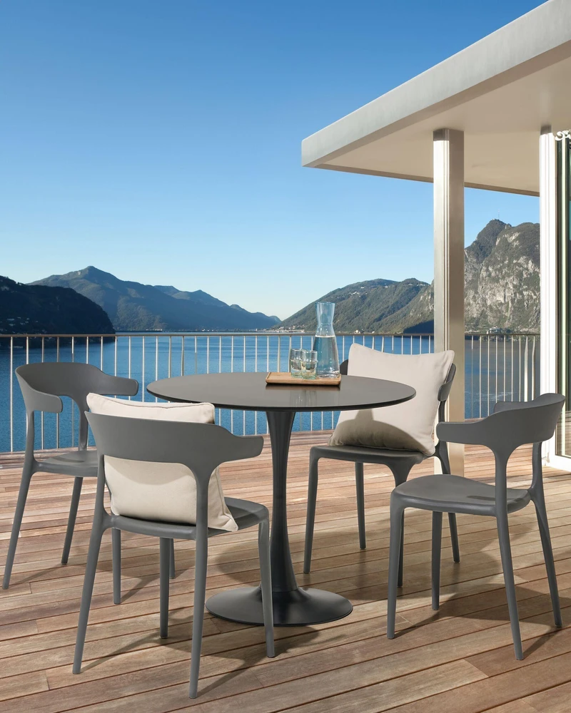 Beliani 4 sodo kėdžių komplektas GUBBIO, pilka