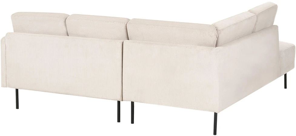 Beliani 4 vietų kampinė sofa BREDA, velvetas, smėlio spalvos, dešininė