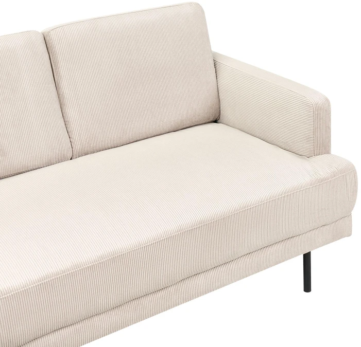 Beliani 4 vietų kampinė sofa BREDA, velvetas, smėlio spalvos, dešininė
