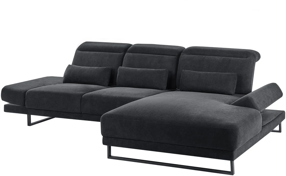 Beliani 4 vietų kampinė sofa IKAST juoda kairinė