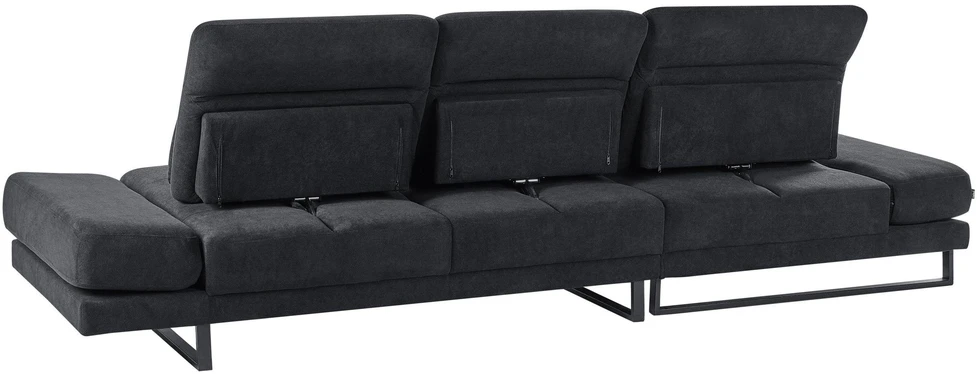 Beliani 4 vietų kampinė sofa IKAST, juoda, dešininė