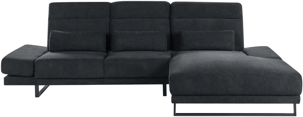 Beliani 4 vietų kampinė sofa IKAST juoda kairinė