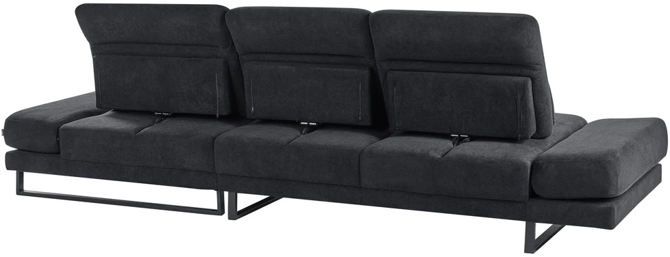 Beliani 4 vietų kampinė sofa IKAST juoda kairinė