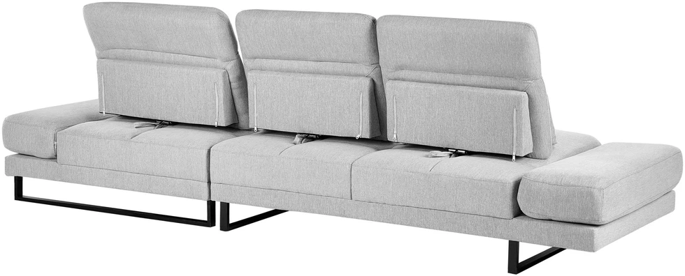 Beliani 4 vietų kampinė sofa IKAST šviesiai pilka, kairinio tipo