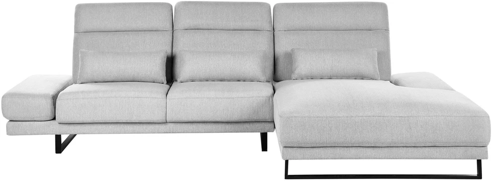 Beliani 4 vietų kampinė sofa IKAST šviesiai pilka, kairinio tipo
