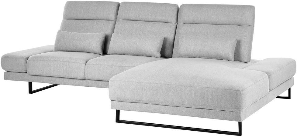 Beliani 4 vietų kampinė sofa IKAST šviesiai pilka, kairinio tipo