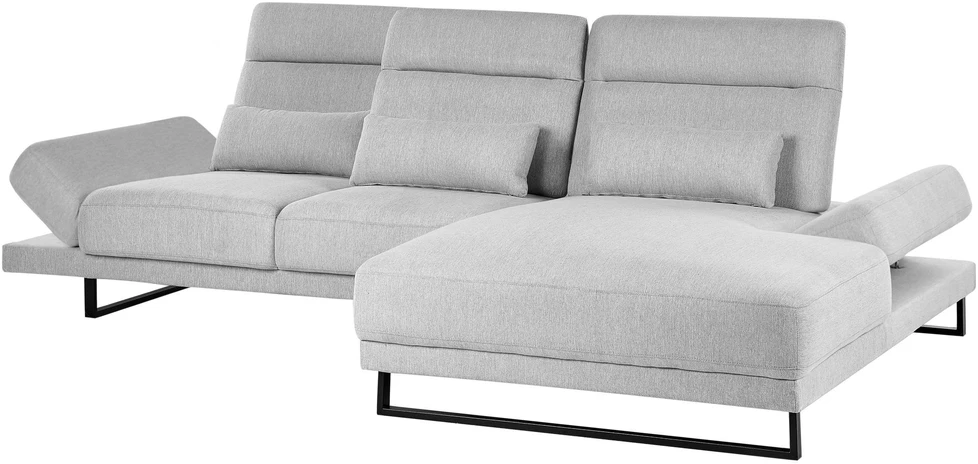Beliani 4 vietų kampinė sofa IKAST šviesiai pilka, kairinio tipo