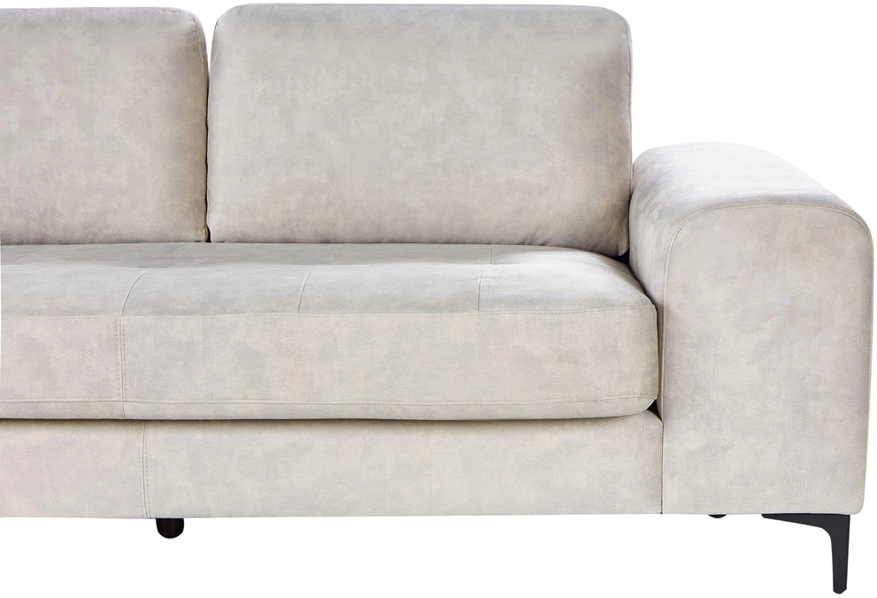 Beliani 4 vietų kampinė sofa KIRUNA, veliūras, šviesiai smėlio spalvos, dešinė pusė