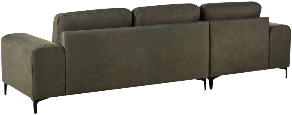 Beliani 4 vietų kampinė sofa KIRUNA, veliūras, tamsiai žalia, dešininė