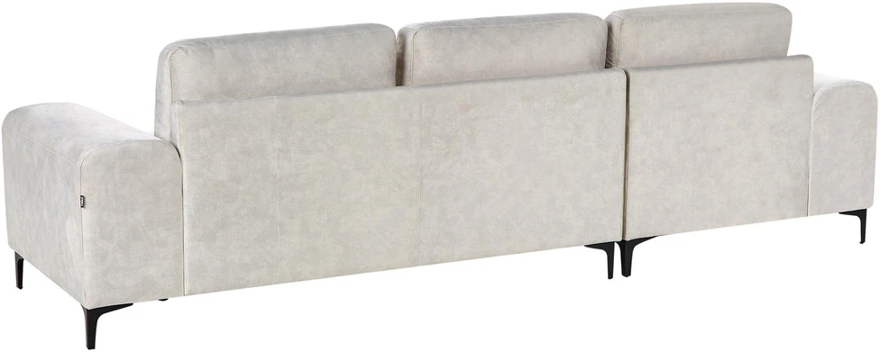 Beliani 4 vietų kampinė sofa KIRUNA, veliūras, šviesiai smėlio spalvos, dešinė pusė