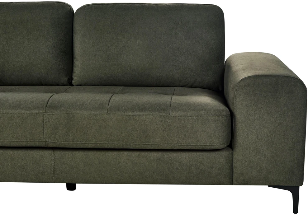 Beliani 4 vietų kampinė sofa KIRUNA, veliūras, tamsiai žalia, dešininė