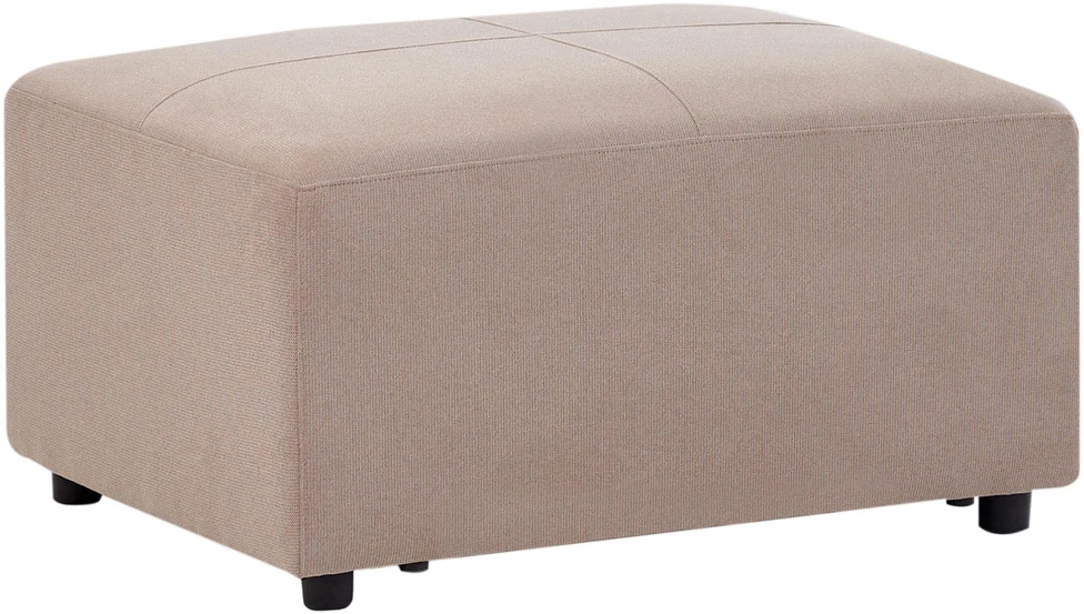 Beliani 4 vietų kampinė sofa KOHLO smėlio ir pilkos spalvos su pufas dešininė