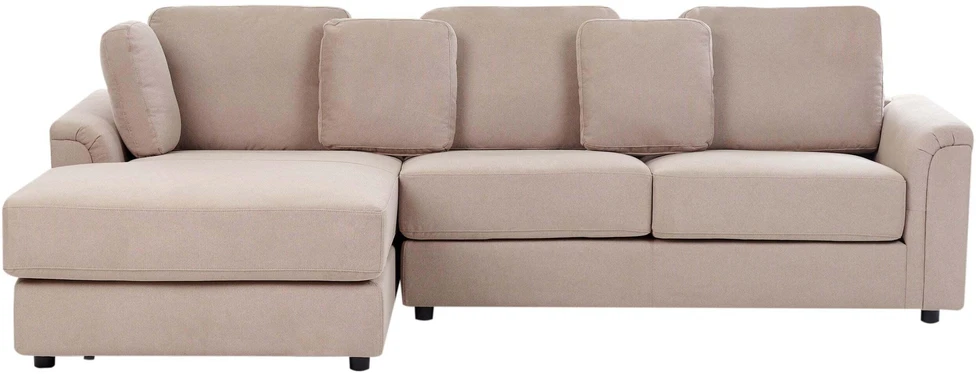 Beliani 4 vietų kampinė sofa KOHLO smėlio ir pilkos spalvos, dešininė