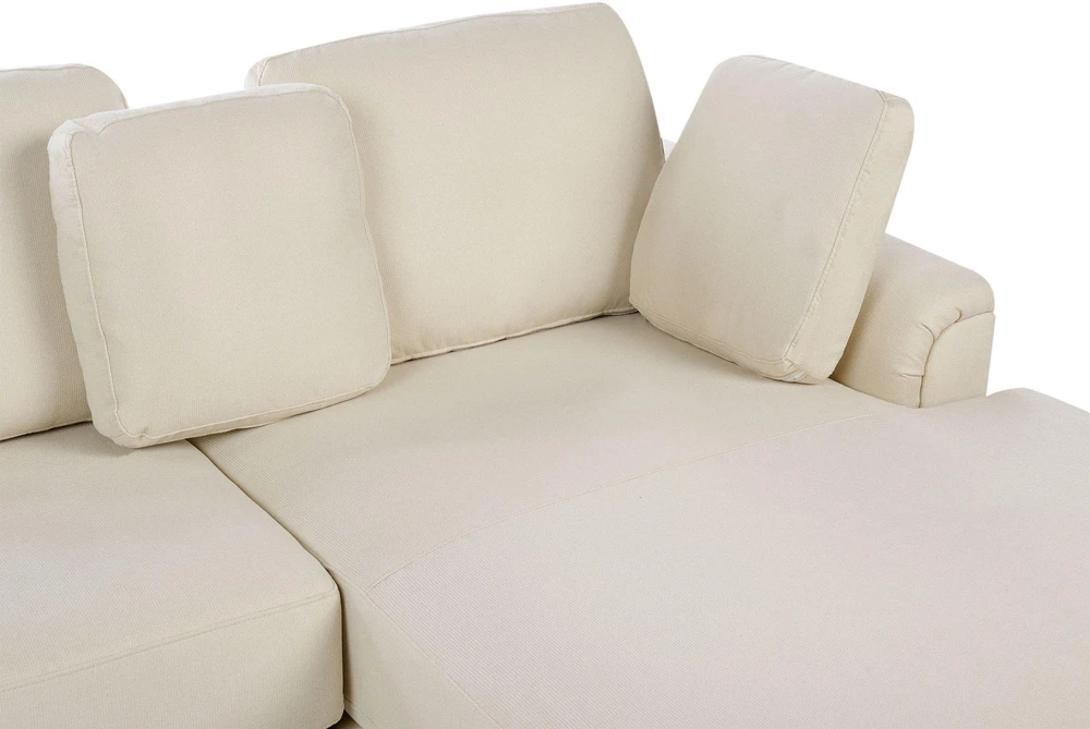 Beliani 4 vietų kampinė sofa KOHLO, šviesiai smėlio spalvos, kairinė