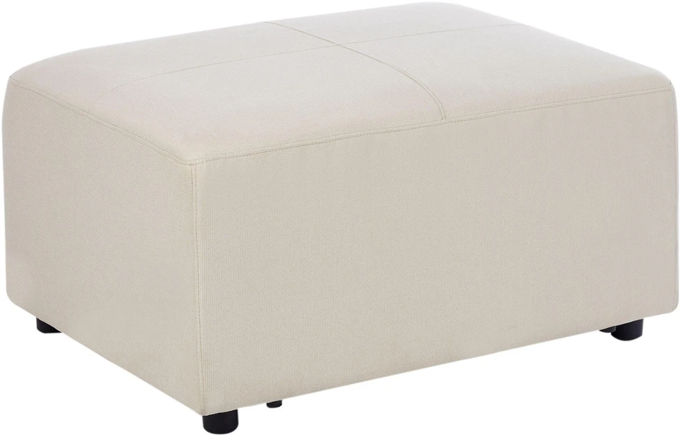Beliani 4 vietų kampinė sofa KOHLO šviesiai smėlio spalvos su pufu dešininė
