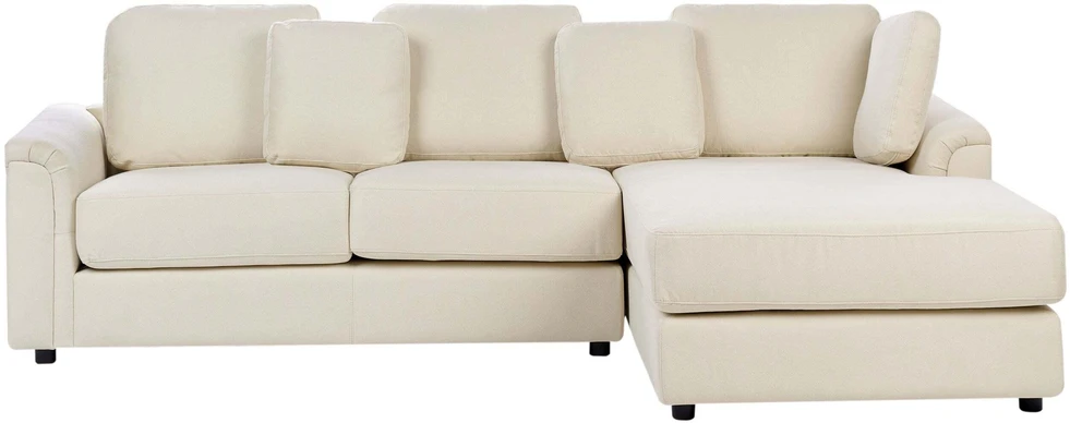 Beliani 4 vietų kampinė sofa KOHLO, šviesiai smėlio spalvos, kairinė