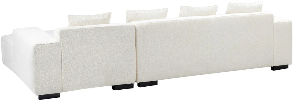 Beliani 4 vietų kampinė sofa LUNGO, „Boucle“, balta, kairinė