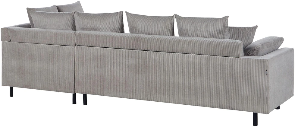 Beliani 4 vietų kampinė sofa LUNNER, veliūras, šviesiai pilka, kairinė