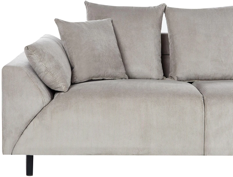 Beliani 4 vietų kampinė sofa LUNNER, veliūras, šviesiai pilka, kairinė