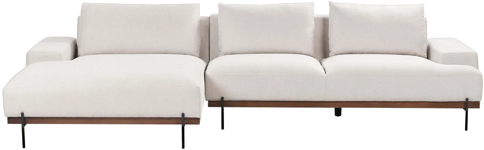 Beliani 4 vietų kampinė sofa MARIFERD šviesiai smėlio spalvos dešininė