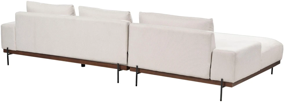 Beliani 4 vietų kampinė sofa MARIFERD šviesiai smėlio spalvos dešininė