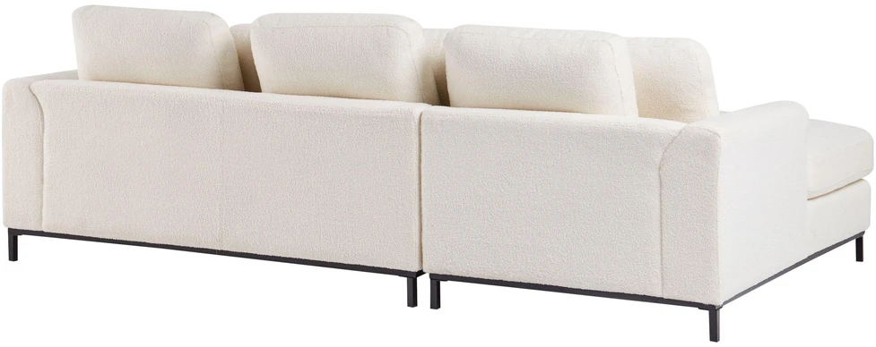 Beliani 4 vietų kampinė sofa OSLO, balta, dešininė, boucle audinys