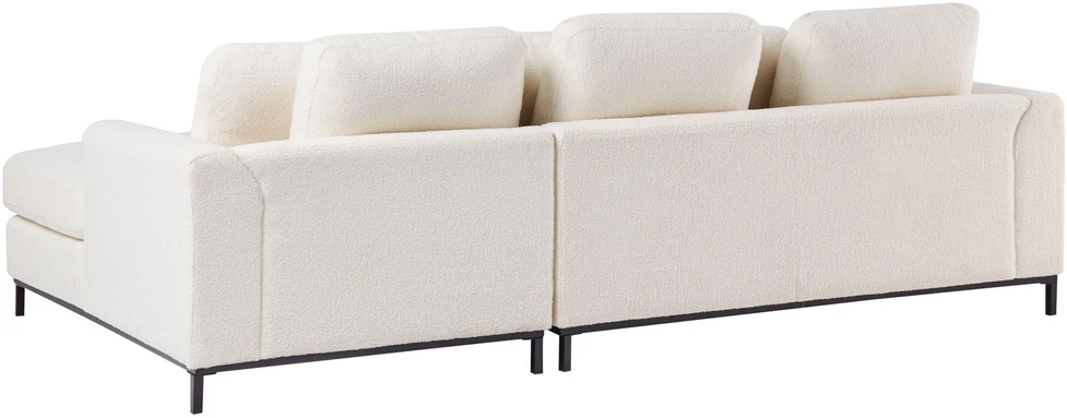 Beliani 4 vietų kampinė sofa OSLO Boucle balta kairinė