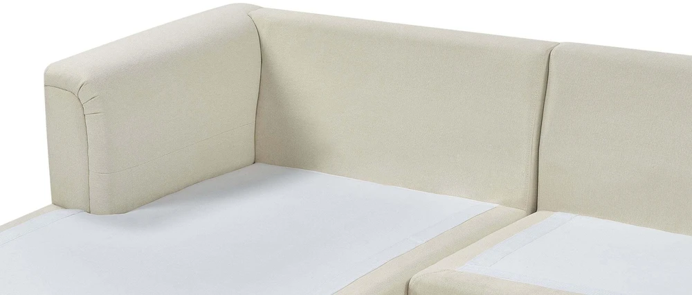 Beliani 4 vietų kampinė sofa OSLO, smėlio spalvos, dešininė