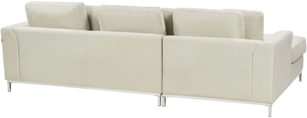 Beliani 4 vietų kampinė sofa OSLO, smėlio spalvos, dešininė