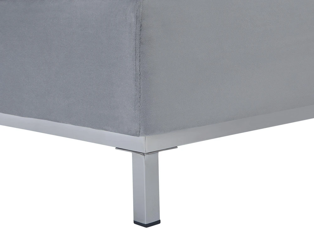 Beliani 4 vietų kampinė sofa OSLO, veliūras, pilka, dešininė