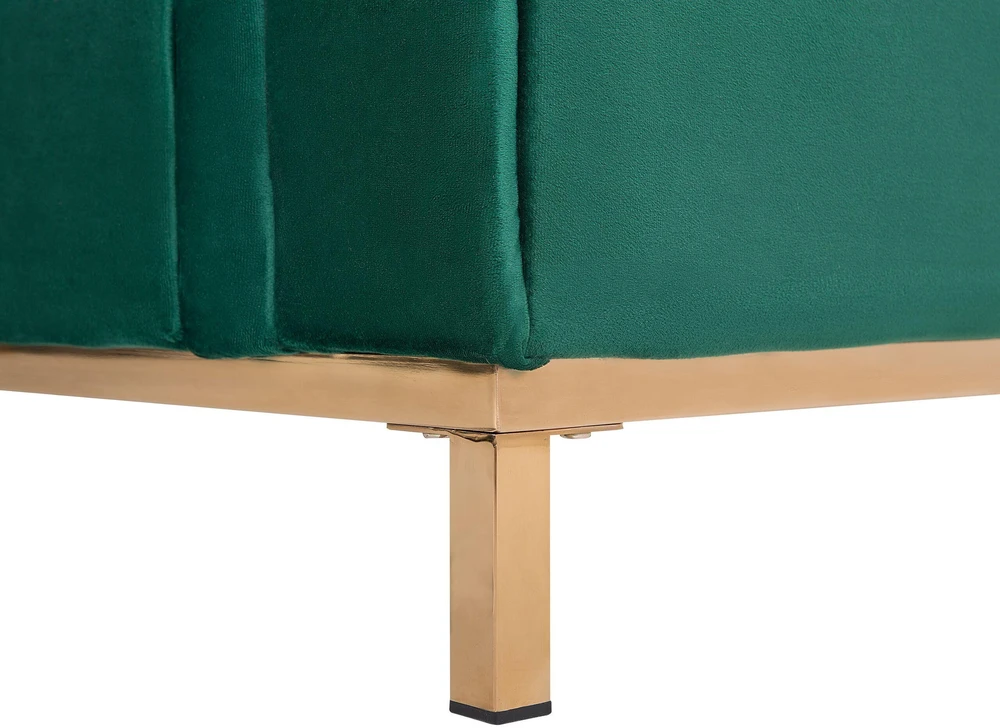 Beliani 4 vietų kampinė sofa OSLO, veliūras, tamsiai žalia, kairinė