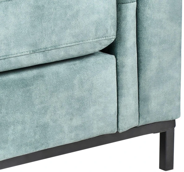 Beliani 4 vietų kampinė sofa OSLO, veliūrinė, žydra, dešininė