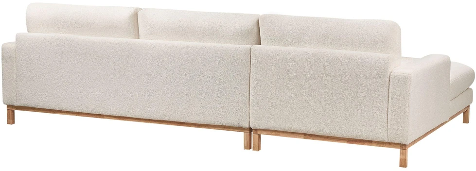 Beliani 4 vietų kampinė sofa SIGGARD Boucle balta, dešininė