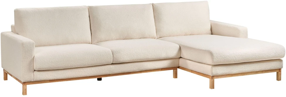 Beliani 4 vietų kampinė sofa SIGGARD, boucle, balta, kairinė