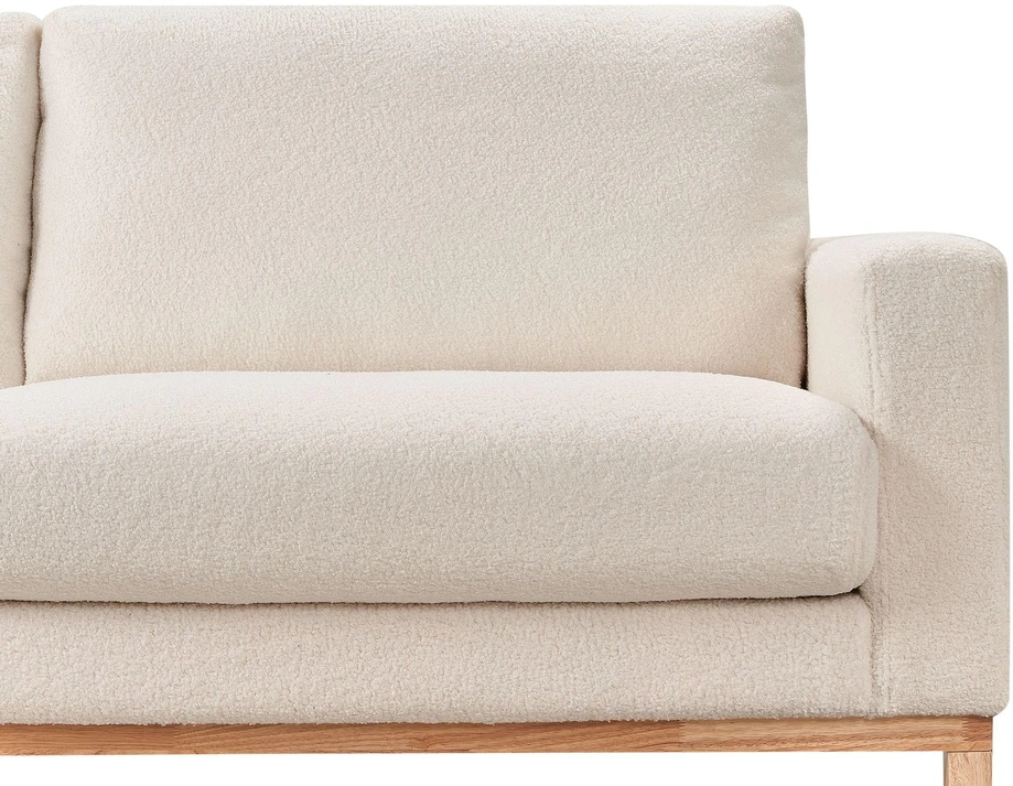 Beliani 4 vietų kampinė sofa SIGGARD Boucle balta, dešininė