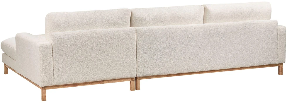 Beliani 4 vietų kampinė sofa SIGGARD, boucle, balta, kairinė