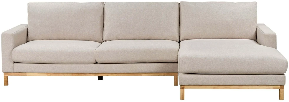Beliani 4 vietų kampinė sofa SIGGARD, smėlio spalvos, kairinė