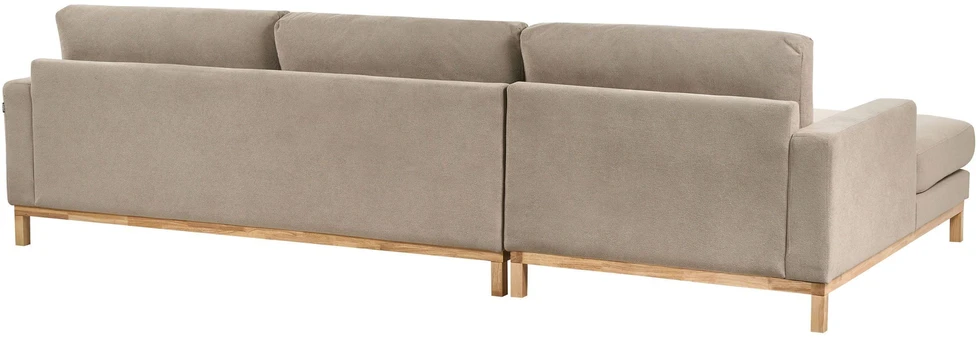 Beliani 4 vietų kampinė sofa SIGGARD smėlio ir pilkos spalvos, dešininė