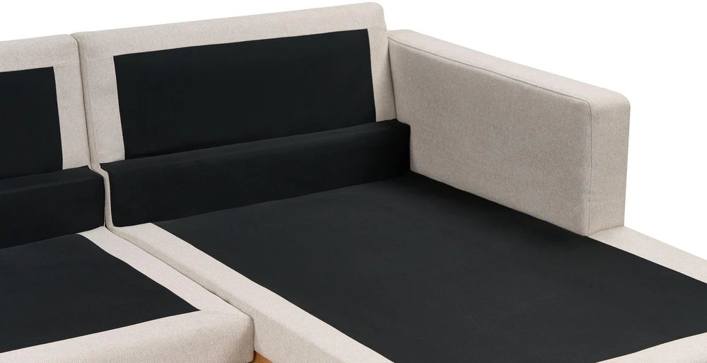 Beliani 4 vietų kampinė sofa SIGGARD, smėlio spalvos, kairinė