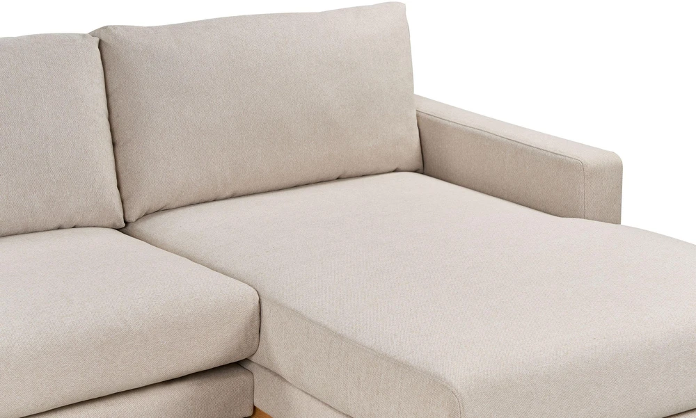 Beliani 4 vietų kampinė sofa SIGGARD, smėlio spalvos, kairinė