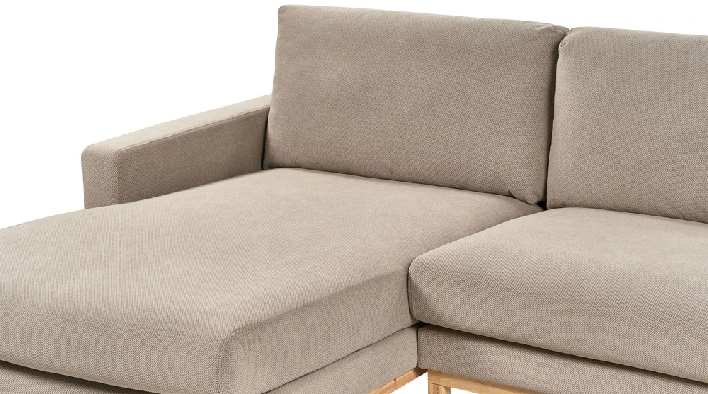 Beliani 4 vietų kampinė sofa SIGGARD smėlio ir pilkos spalvos, dešininė
