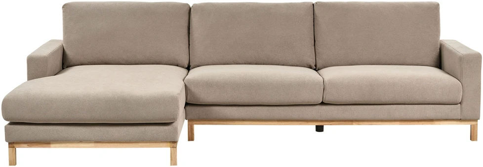 Beliani 4 vietų kampinė sofa SIGGARD smėlio ir pilkos spalvos, dešininė
