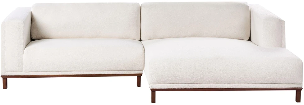 Beliani 4 vietų kampinė sofa VENG Boucle, balkšva, kairinė