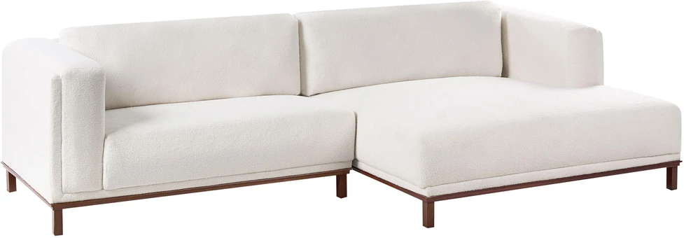 Beliani 4 vietų kampinė sofa VENG Boucle, balkšva, kairinė